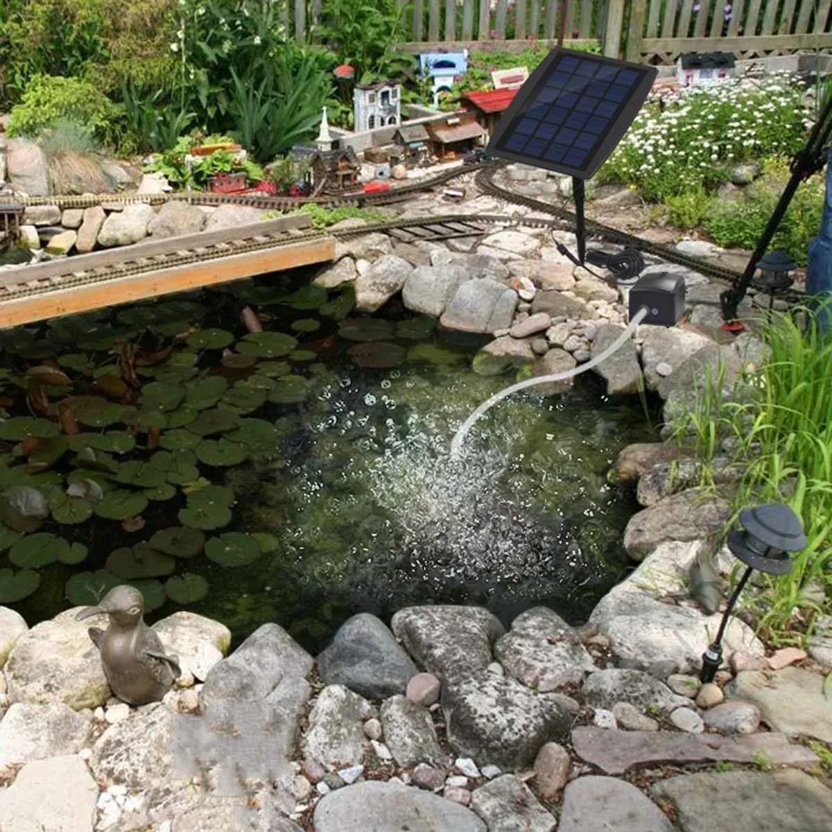 Solar Powered Oxygenator Oxyge - Solar Pond Aerator Oxygen Pump ulasan dan harga