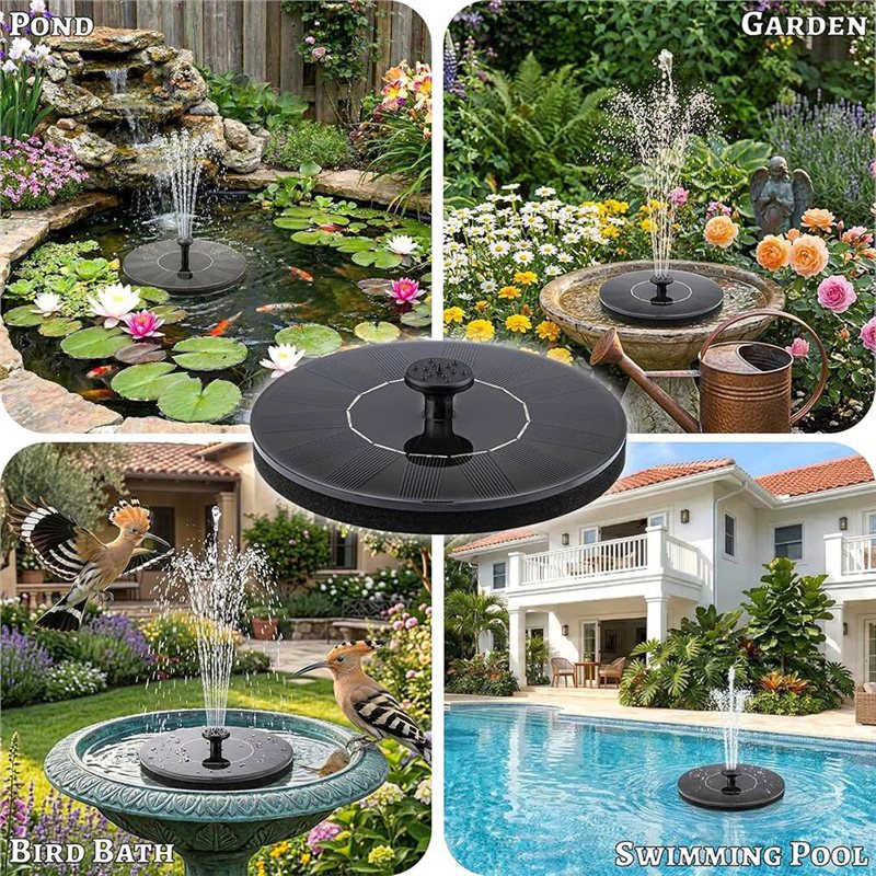 B08B-No Battery Solar Fountain - Floating Solar Fountain Water Pump ulasan dan harga