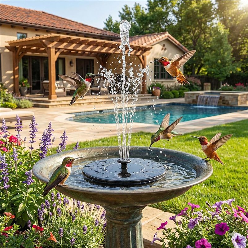 B08B-No Battery Solar Fountain - Floating Solar Fountain Water Pump ulasan dan harga